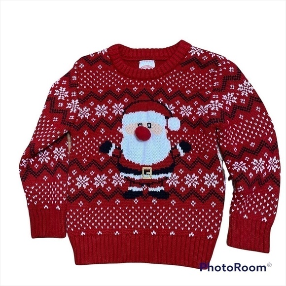 Holiday Time Santa Clause Christmas Sweater NWT 2T Red - Picture 1 of 4